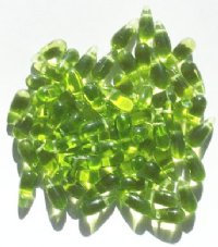 100 5x10mm Transparent Olivine Drop Beads
